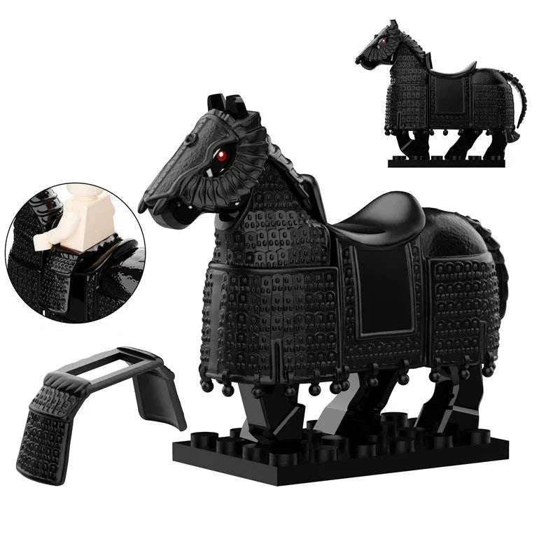Medieval Armored Black Warhorse Custom Minifigure