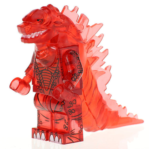 Godzilla Red Clear Monster Horror Movie Minifigure - Minifigure Bricks