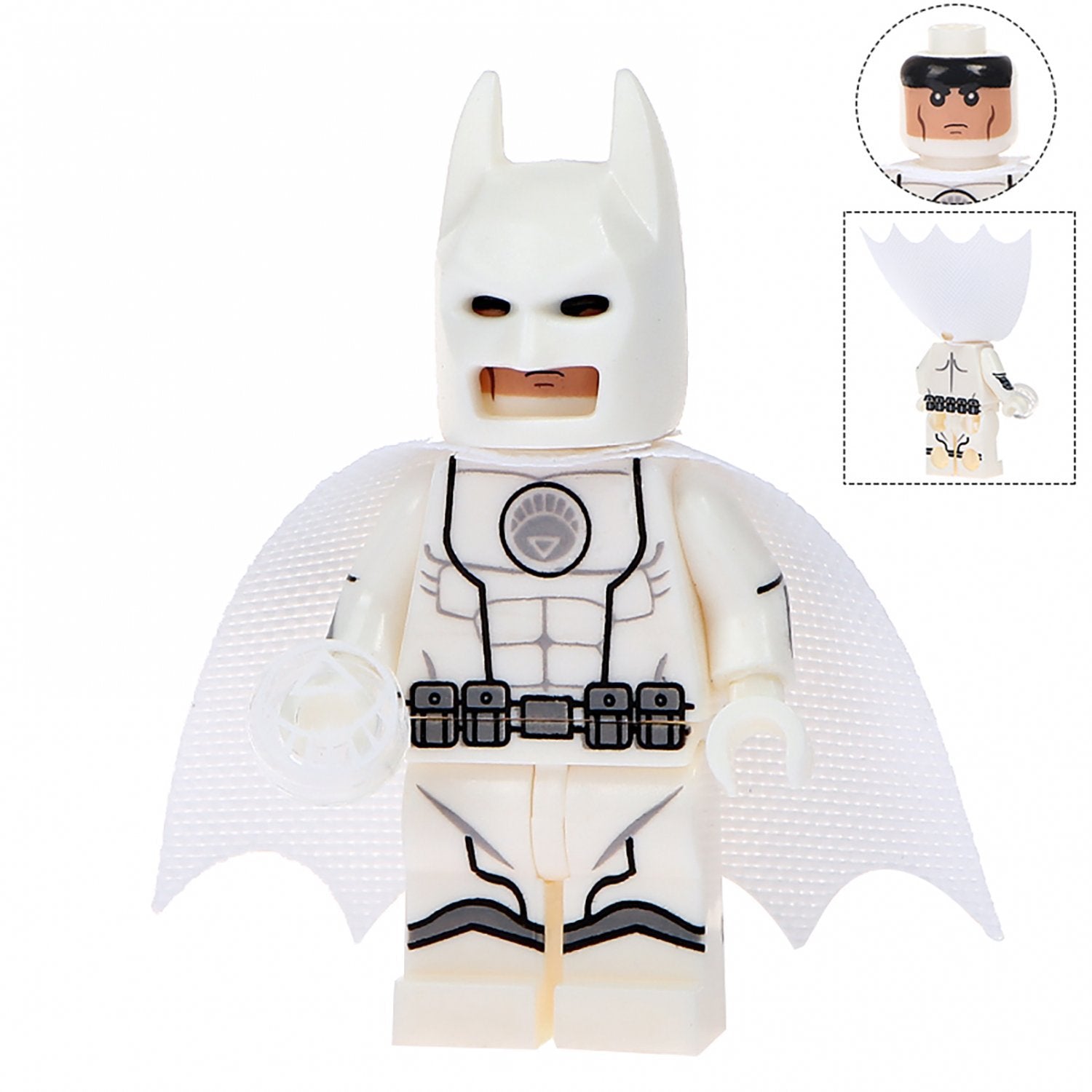 White Lantern Batman Custom DC Comics Superhero Minifigure - Minifigure Bricks