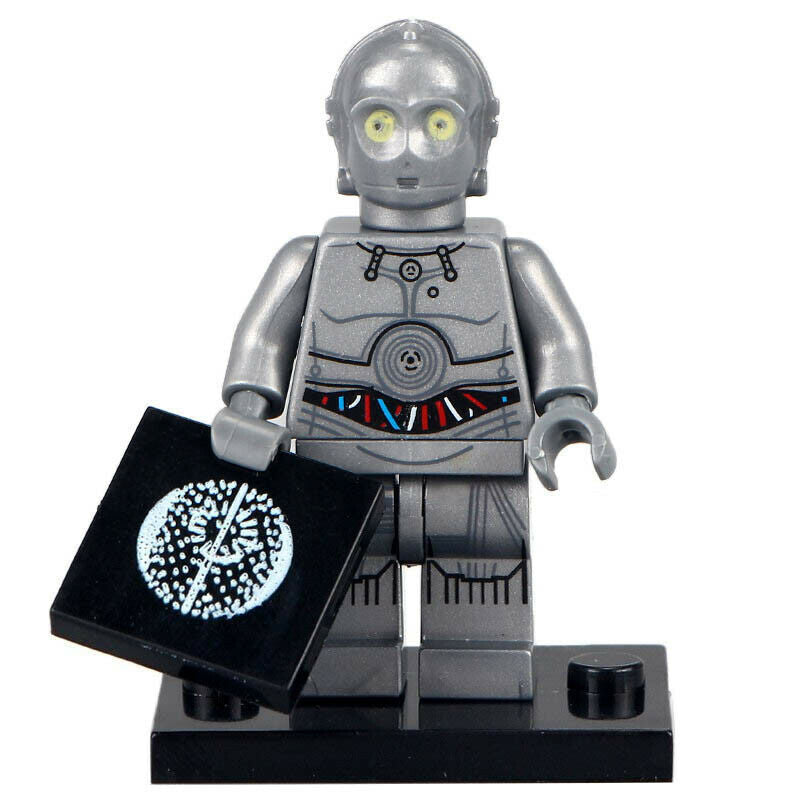 C-3PO Silver Protocol Droid custom Star Wars Minifigure - Minifigure Bricks