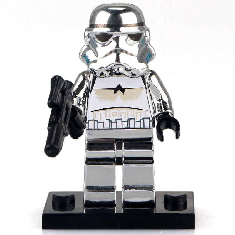 Chrome Imperial Stormtrooper custom Star Wars Minifigure - Minifigure Bricks