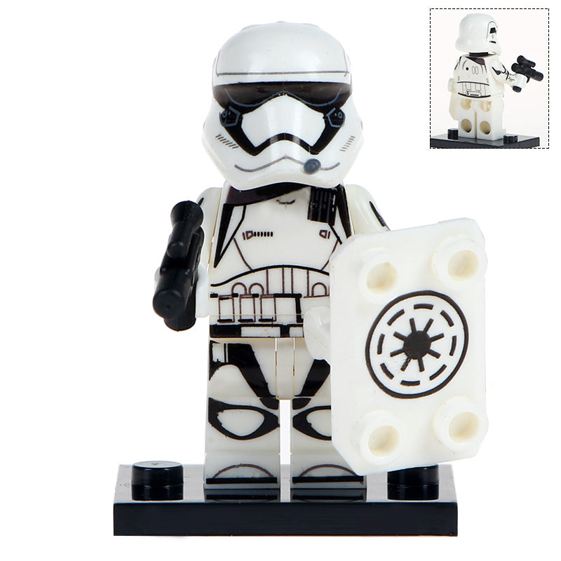 First Order Stormtrooper with Shield Star Wars Minifigure - Minifigure Bricks
