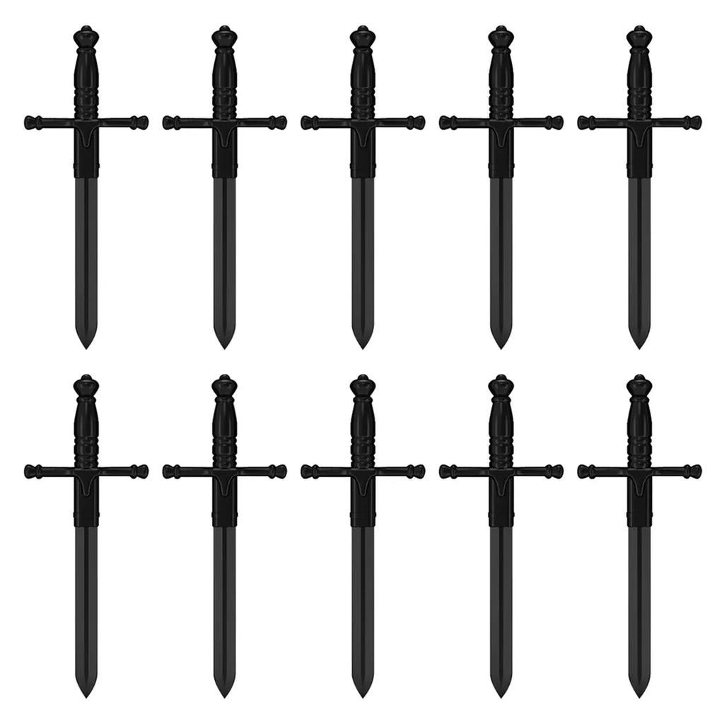 Medieval Long Sword Weapon Minifigure Accessory Set