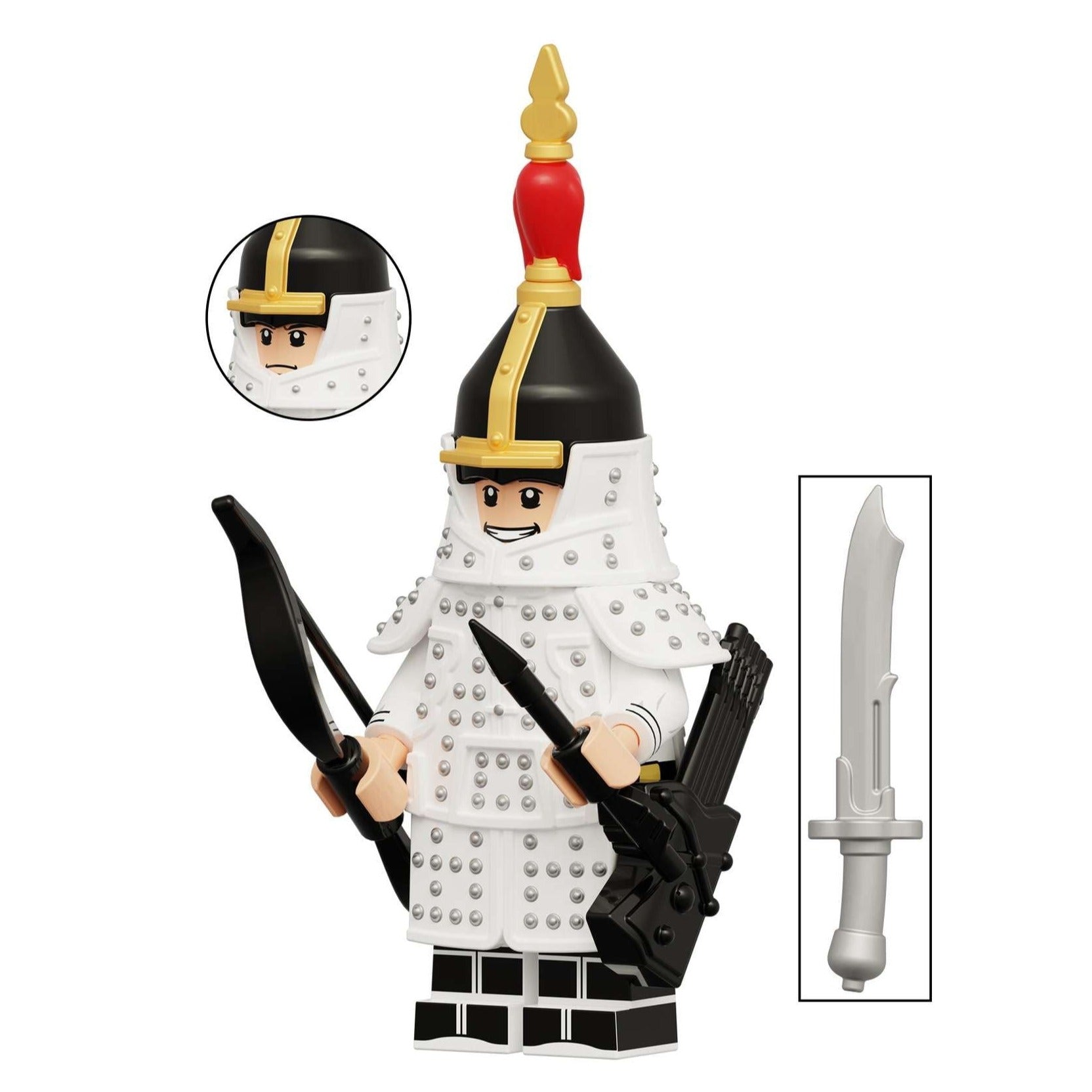 Plain White Banner Manchu Eight Banners Army Minifigure