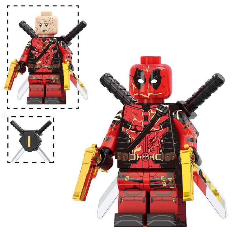 Deadpool Custom Marvel Superhero Minifigure - Minifigure Bricks