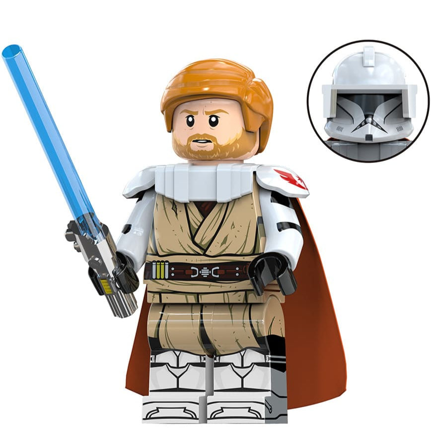 Jedi General Obi-Wan Kenobi Custom Star Wars Minifigure - Minifigure Bricks