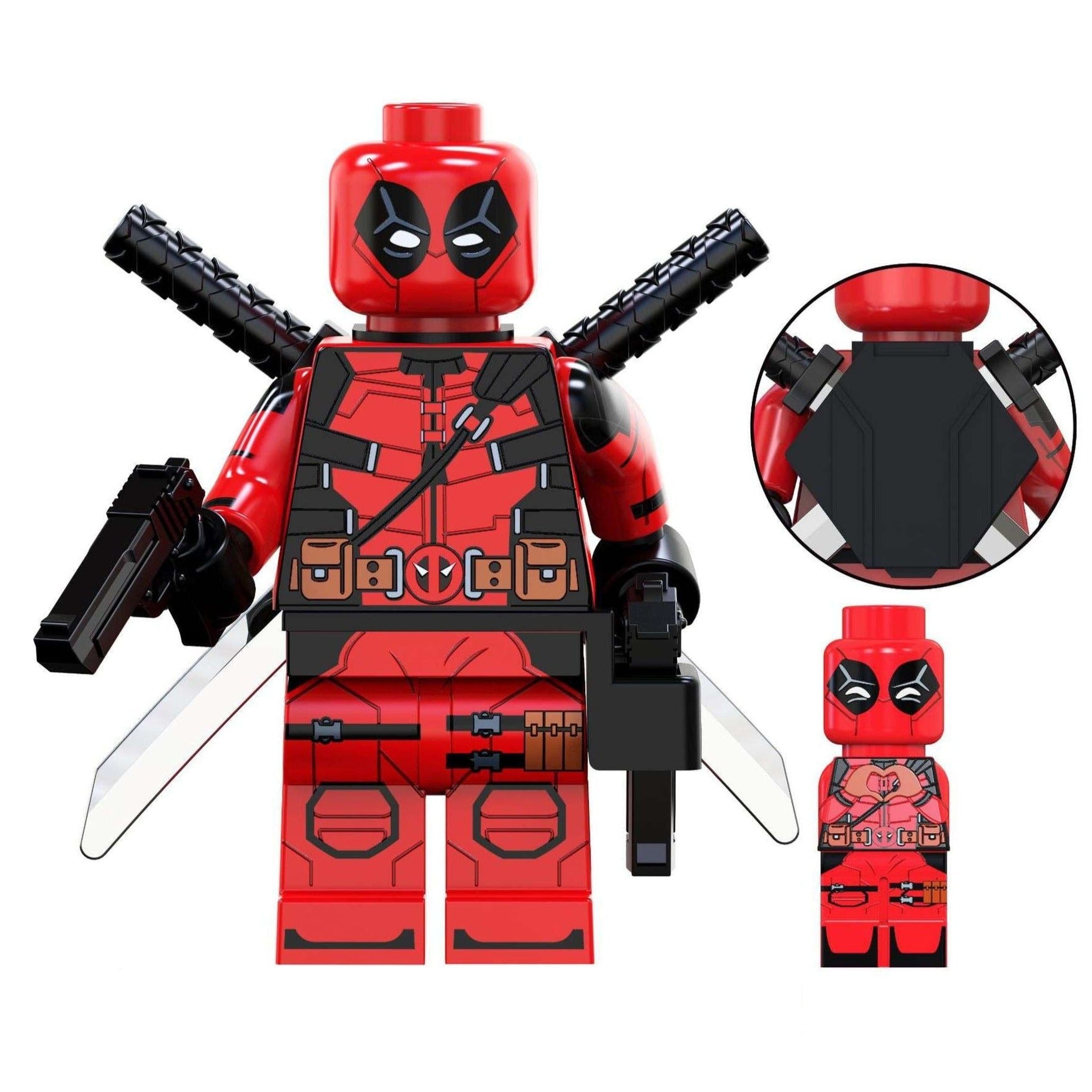 Deadpool Custom Marvel Superhero Minifigure - Minifigure Bricks