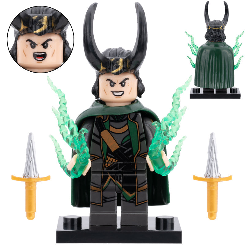 Loki Custom Marvel Superhero Minifigure - Minifigure Bricks
