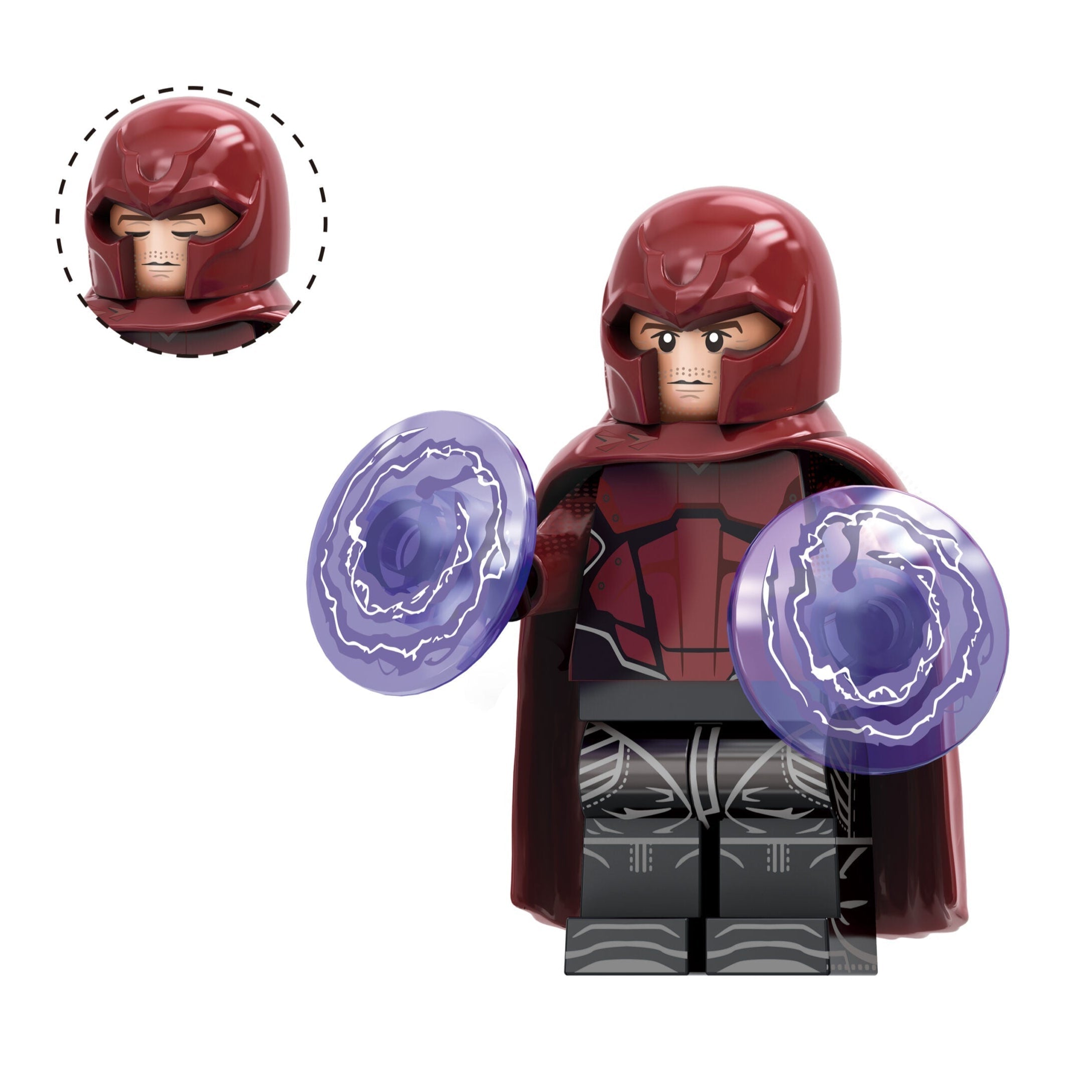 Magneto Custom Marvel Superhero Minifigure - Minifigure Bricks