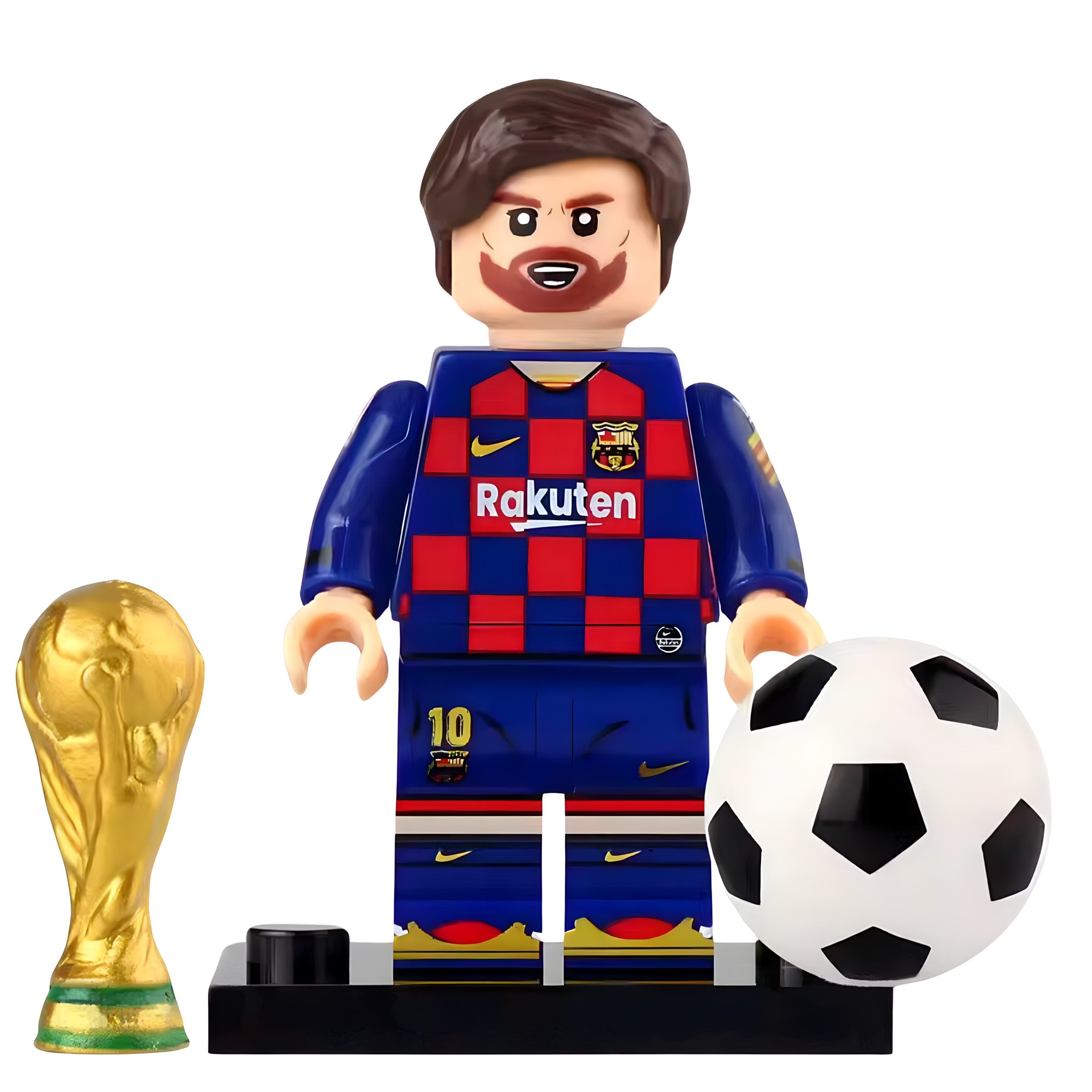 Lionel Messi Barcelona Kit Football Player Custom Minifigure - Minifigure Bricks