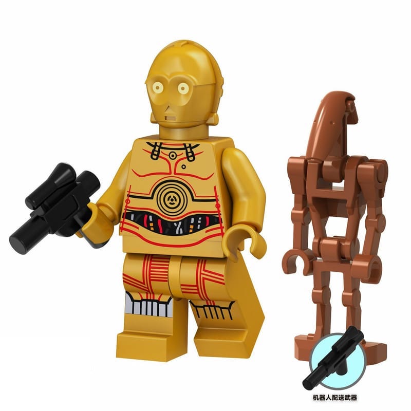 C-3PO with Battle Droid custom Star Wars Minifigure - Minifigure Bricks