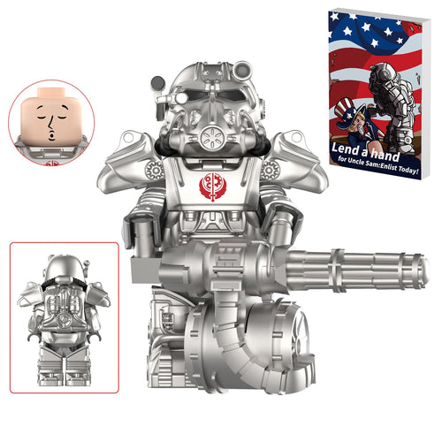 Brotherhood of Steel T-60 Power Armor Custom Fallout Minifigure - Minifigure Bricks