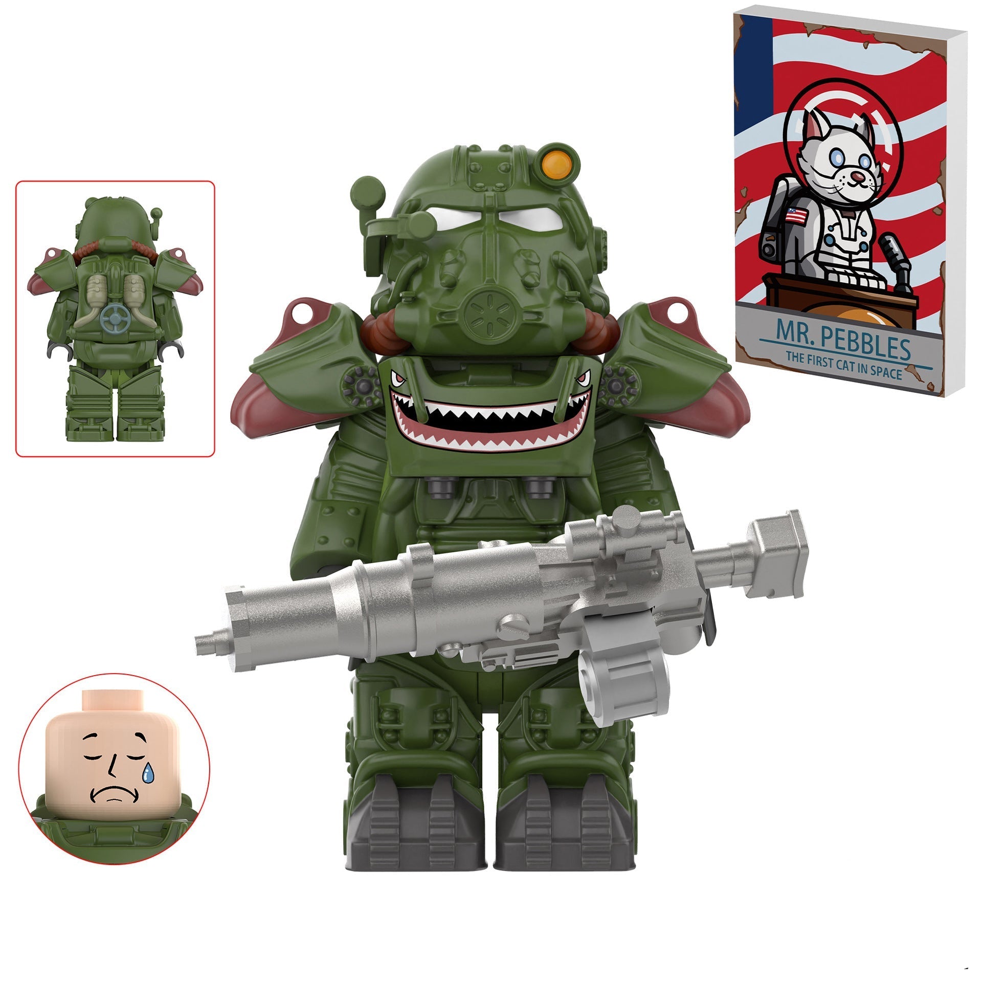 T-60 Power Armor (Hot Rod Shark) Custom Fallout Minifigure - Minifigure Bricks