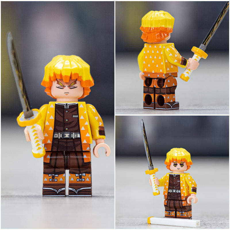 Zenitsu Agatsuma From Demon Slayer Custom Anime Minifigure - Minifigure Bricks