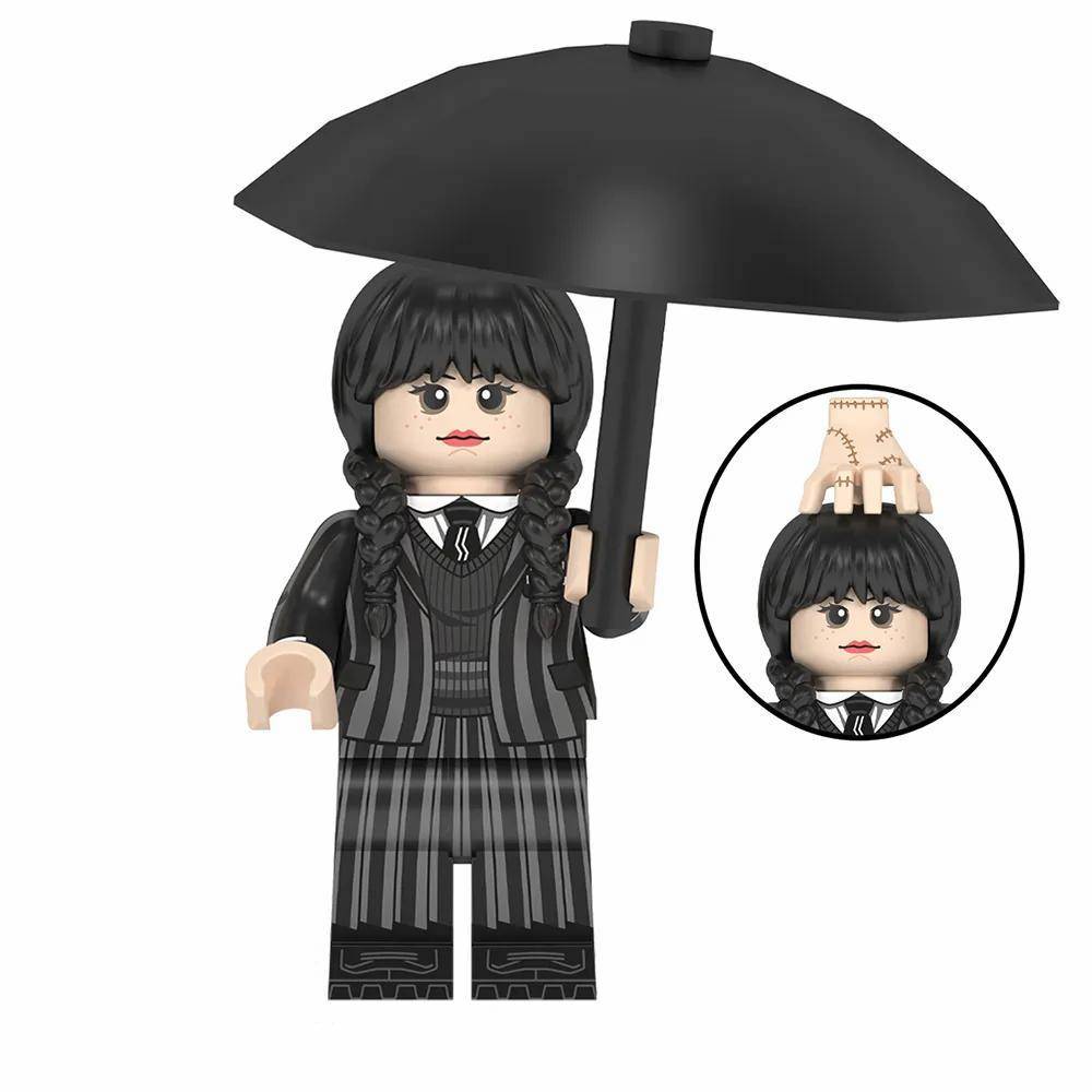 Wednesday Addams Custom Minifigure - Minifigure Bricks
