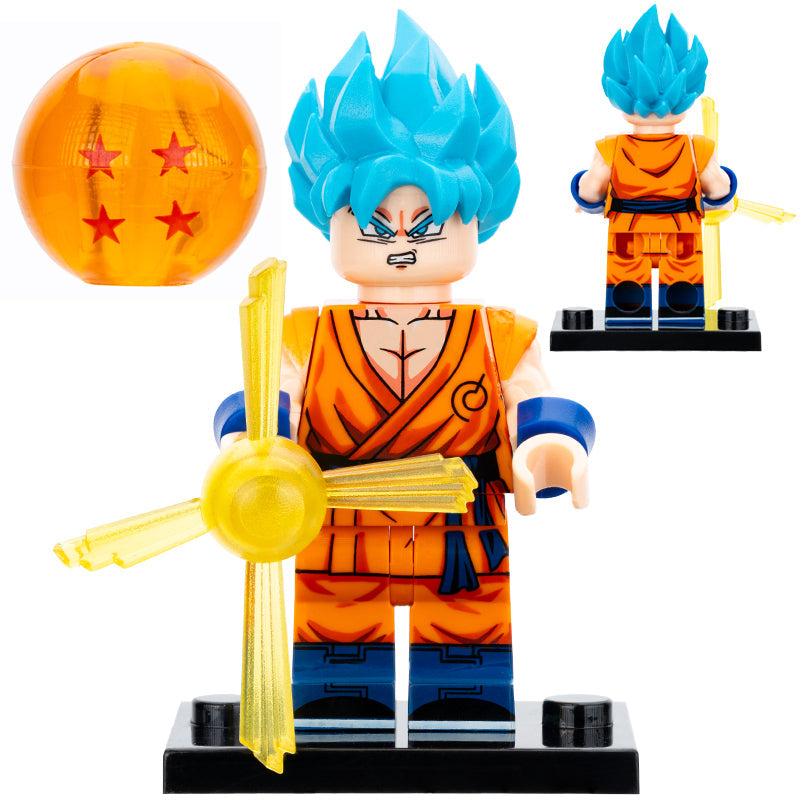 Son Goku Super Saiyan Blue from Dragon Ball Z Custom Minifigure - Minifigure Bricks