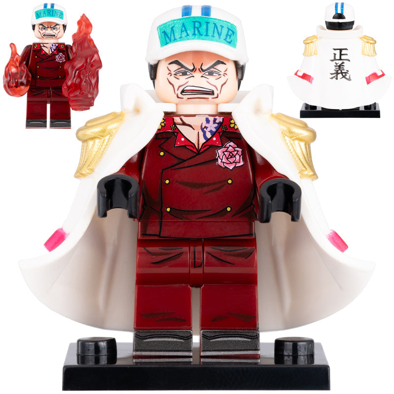 Akainu Custom One Piece Anime Minifigure - Minifigure Bricks