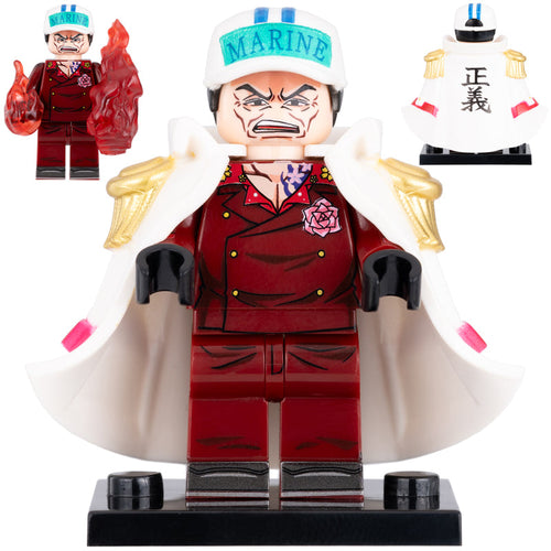 Akainu Custom One Piece Anime Minifigure - Minifigure Bricks
