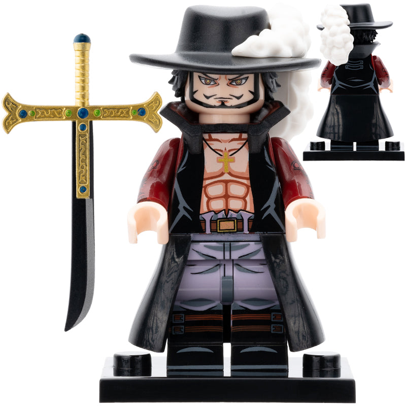 Dracule Mihawk Custom One Piece Anime Minifigure - Minifigure Bricks