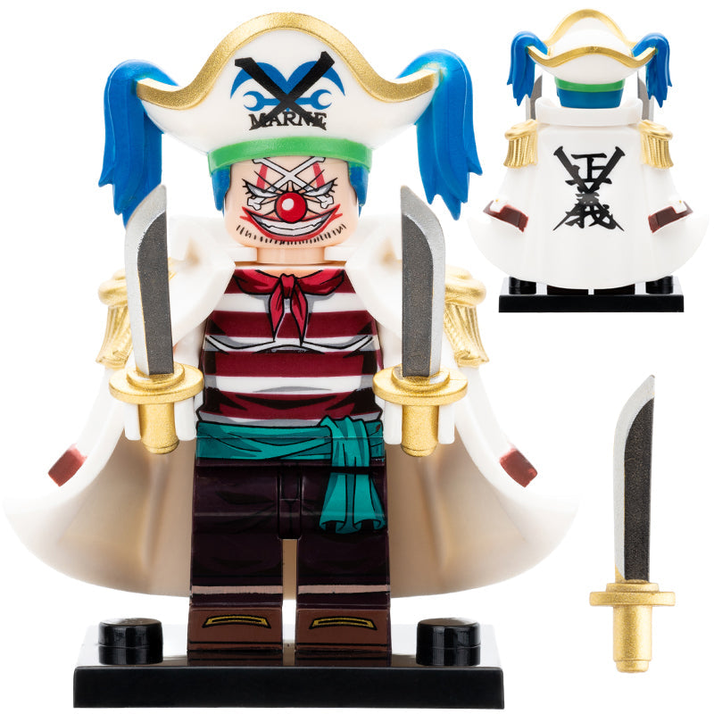 Buggy Custom One Piece Anime Minifigure - Minifigure Bricks