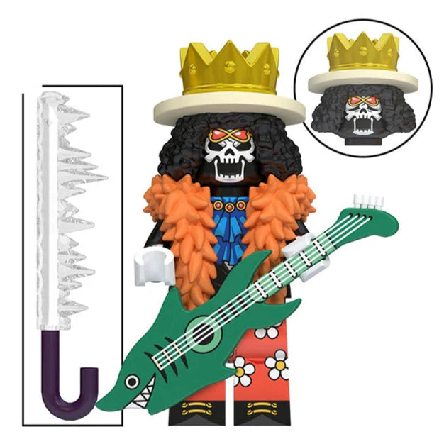 Brook Custom One Piece Anime Minifigure - Minifigure Bricks