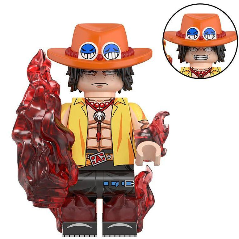 Portgas D. Ace Custom One Piece Anime Minifigure - Minifigure Bricks