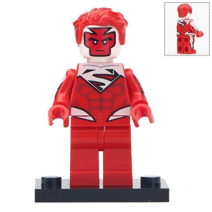 Superman Red Custom DC Comics Superhero Minifigure - Minifigure Bricks