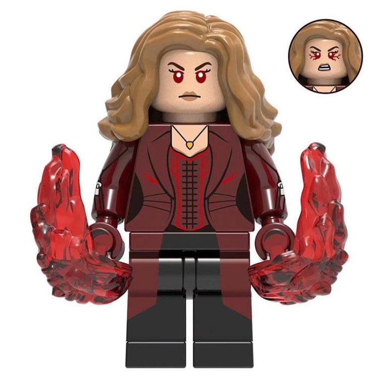 Scarlet Witch Custom Marvel Superhero Minifigure - Minifigure Bricks
