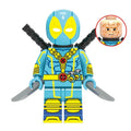 Deadpool Aqua Custom Marvel Superhero Minifigure - Minifigure Bricks