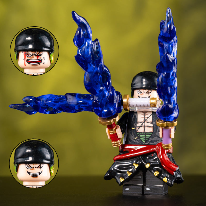 Roronoa Zoro Custom One Piece Anime Minifigure - Minifigure Bricks