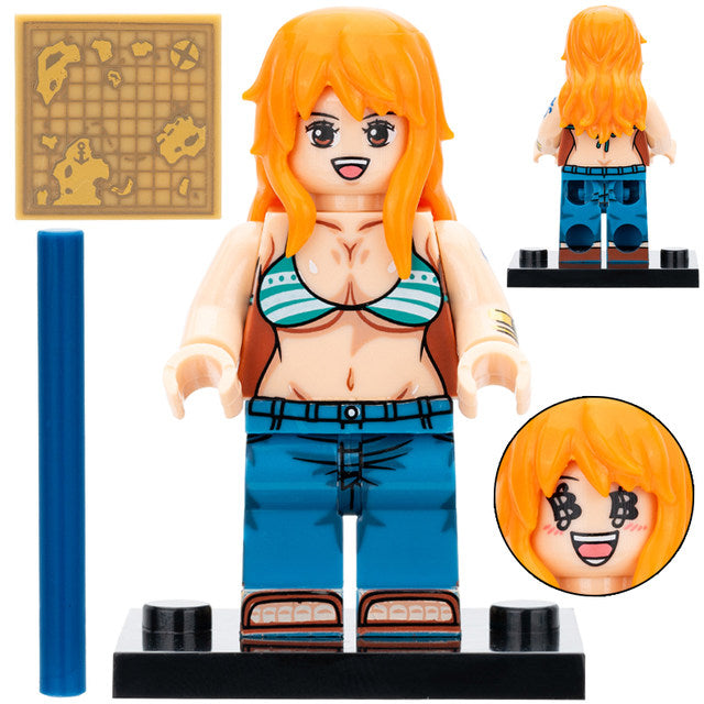 Nami Custom One Piece Anime Minifigure - Minifigure Bricks