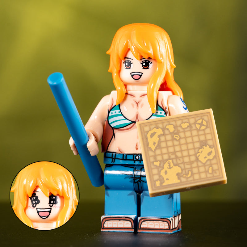 Nami Custom One Piece Anime Minifigure - Minifigure Bricks