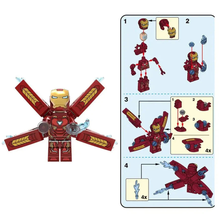 Iron Man Mark 50 Custom Marvel Superhero Minifigure - Minifigure Bricks