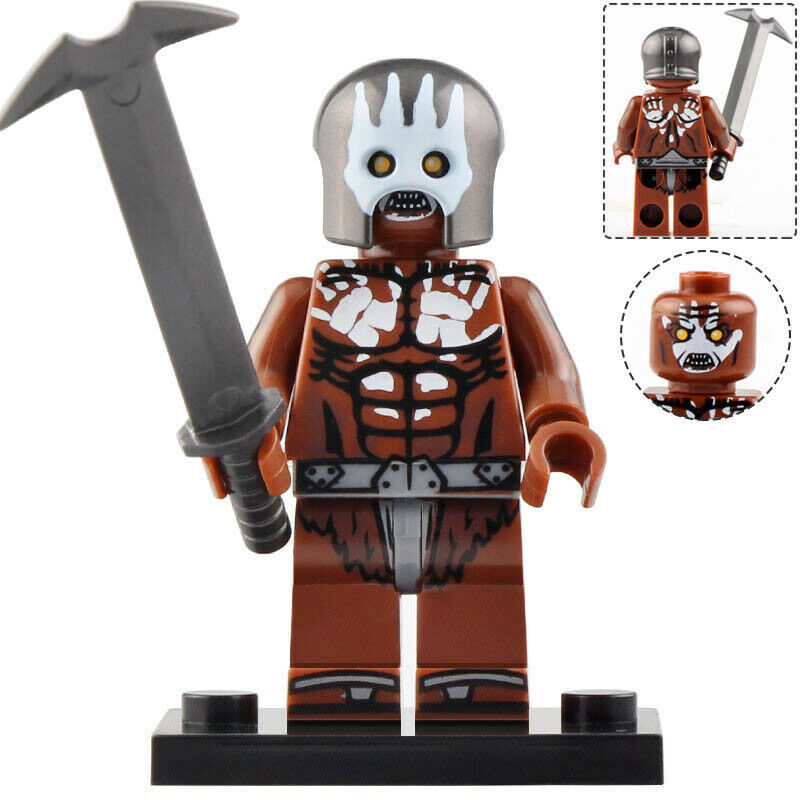 Uruk-hai White Hand Orc Berserker custom Lord of the Rings Minifigure - Minifigure Bricks