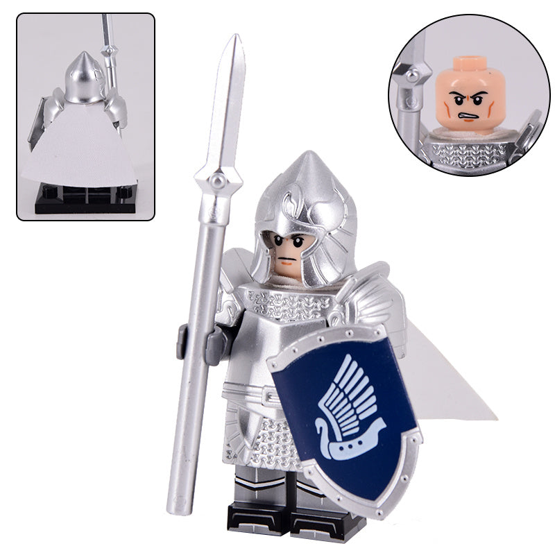 Swan Knight Spear (Knights of Dol Amroth)Custom Lord of the Rings Minifigure - Minifigure Bricks