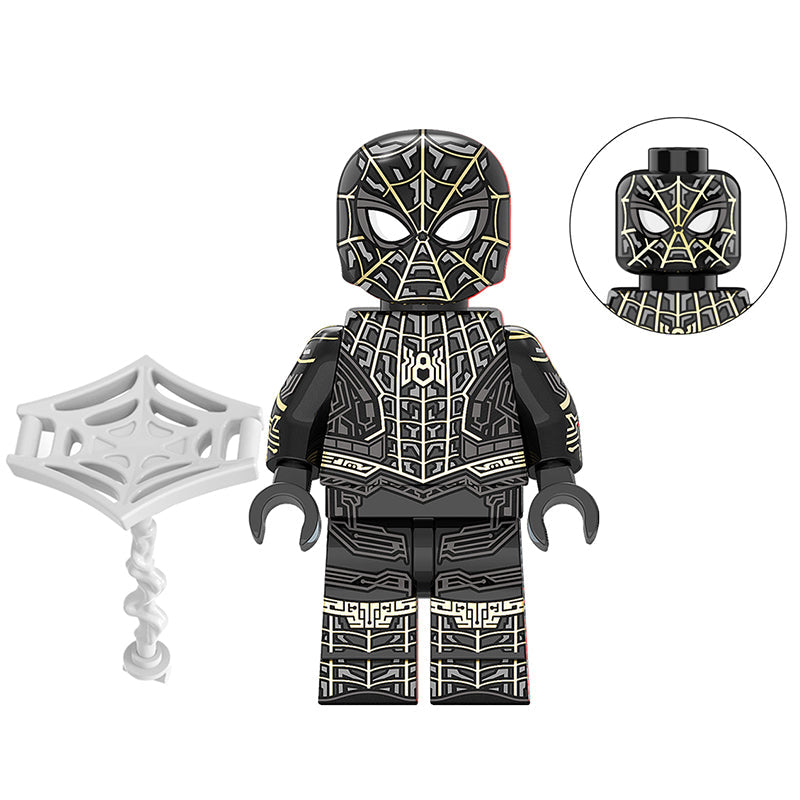 Spider-Man Black & Gold Suit Marvel Superhero Minifigure - Minifigure Bricks