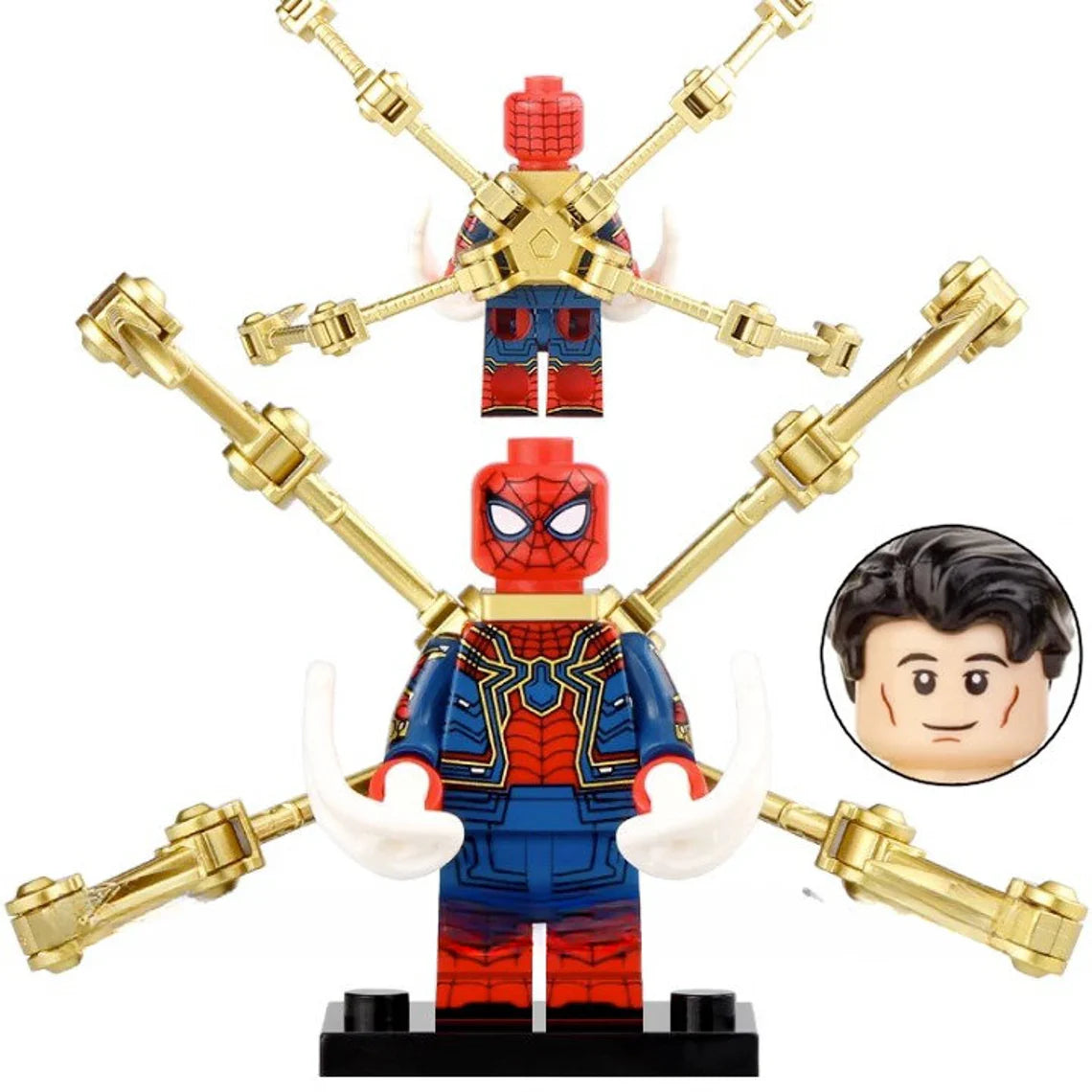 Spider-Man Iron-Spider Custom Marvel Superhero Minifigure - Minifigure Bricks