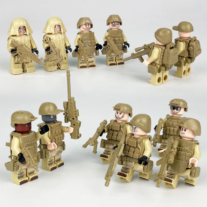 Desert Military Soldier Unit Minifigure Bundle Set