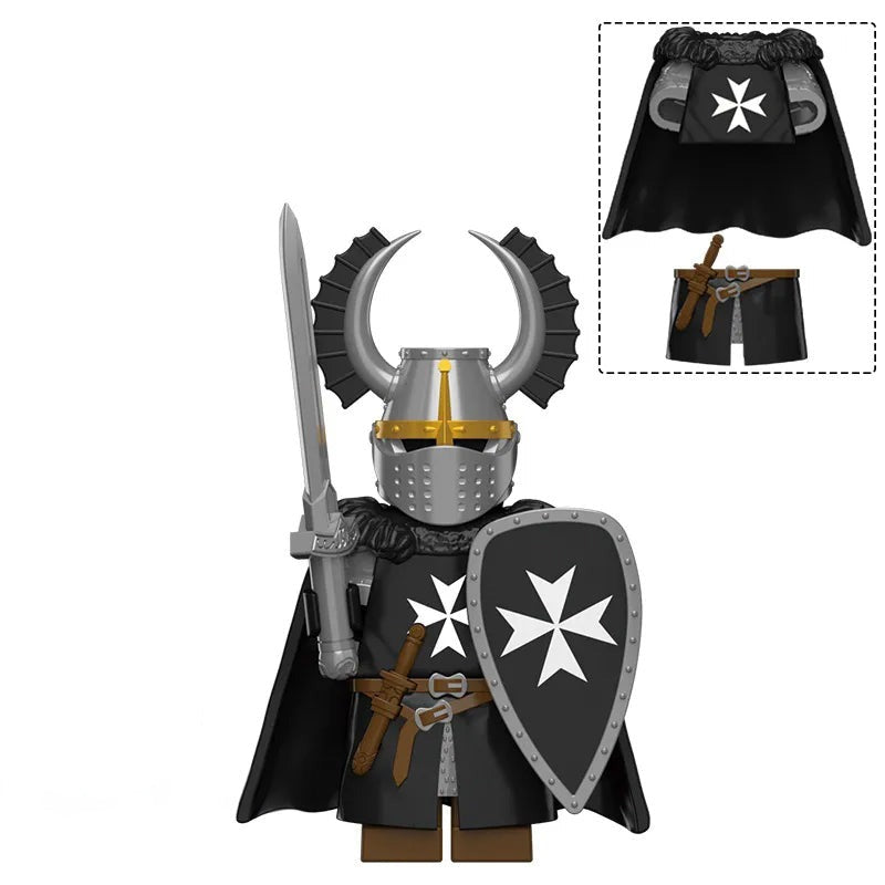 Knights Hospitaller Custom Crusader Minifigure - Minifigure Bricks