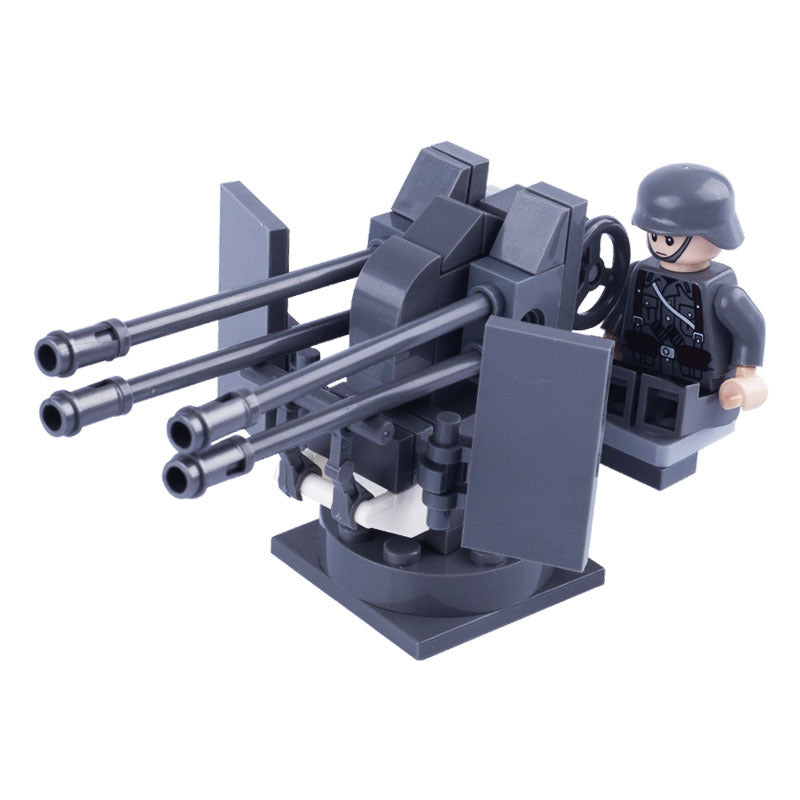 WW2 German Anti-Aircraft Gun 2cm Flak 38 Custom Military MOC - Minifigure Bricks