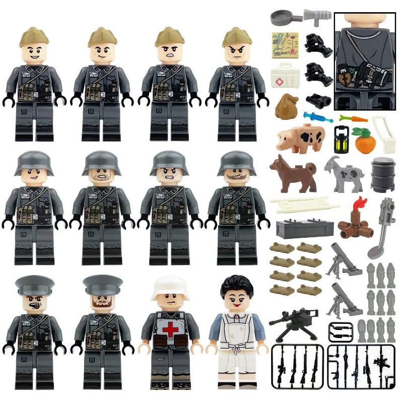 German Logistics Units World War II Minifigures Bundle Set