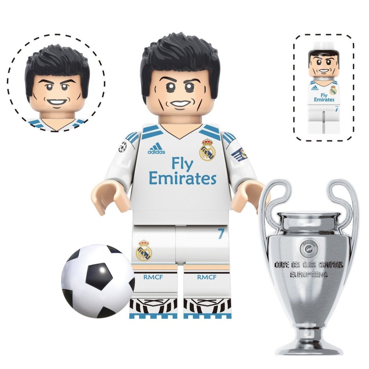 Cristiano Ronaldo (Real Madrid) Custom Football Player Minifigure - Minifigure Bricks