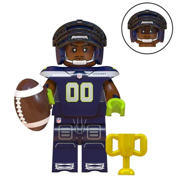 Seattle Seahawks American Football Player Minifigure - Minifigure Bricks