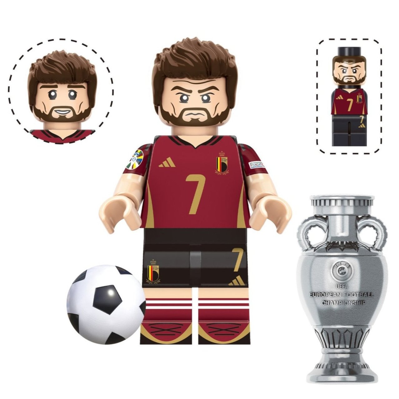 Kevin De Bruyne (Belgium) Custom Football Player Minifigure - Minifigure Bricks