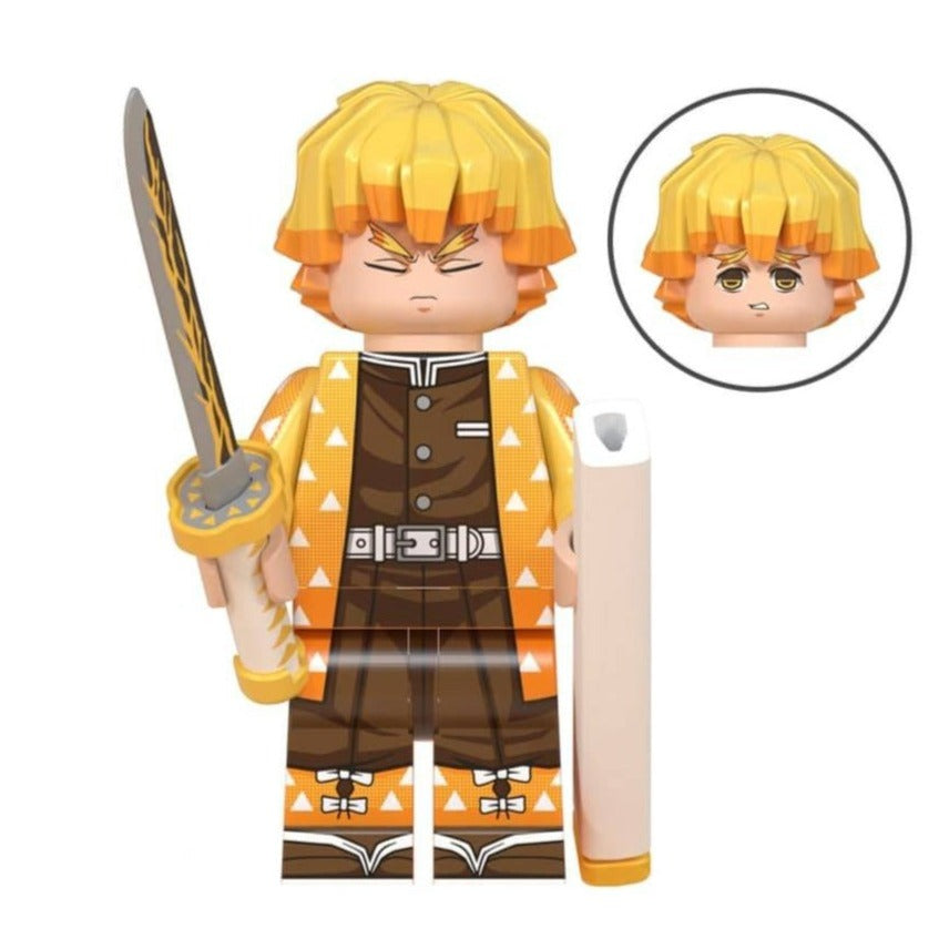 Zenitsu Agatsuma From Demon Slayer Custom Anime Minifigure - Minifigure Bricks