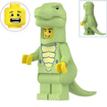 Green Tyrannosaurus Costumed Fan Custom Minifigure - Minifigure Bricks