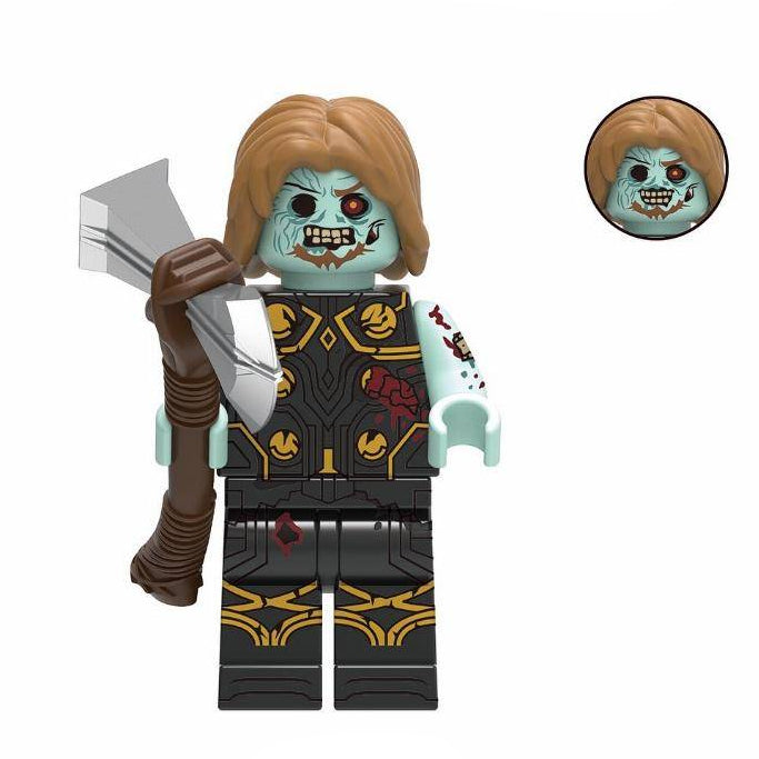 Zombie Thor Custom Marvel Superhero Minifigure - Minifigure Bricks