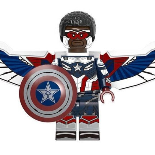 Captain America (Sam Wilson) Custom Marvel Superhero Minifigure - Minifigure Bricks