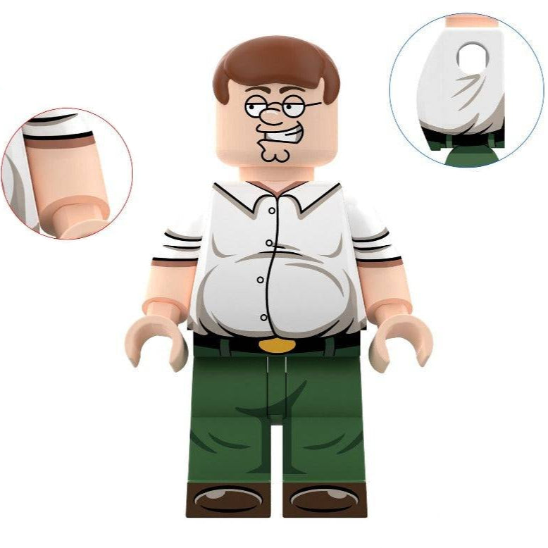 Peter Griffin From Family Guy Custom Minifigure - Minifigure Bricks