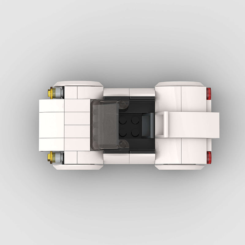 White Convertible Car Custom Car MOC